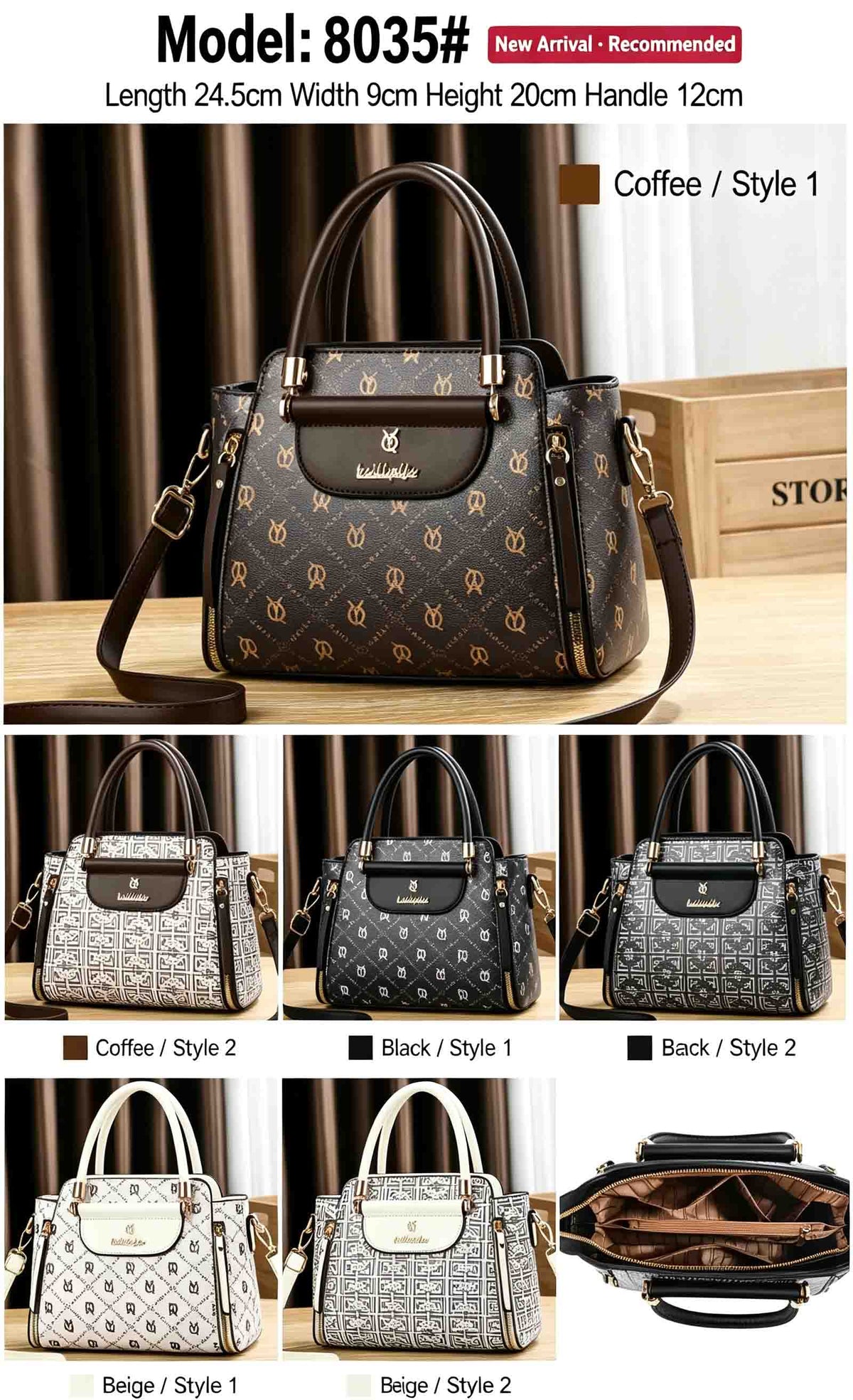 Elegant Retro Monogram Print PU Leather Handbag for Women, Top Handle Satchel with Removable Shoulder Strap, Ideal Gift