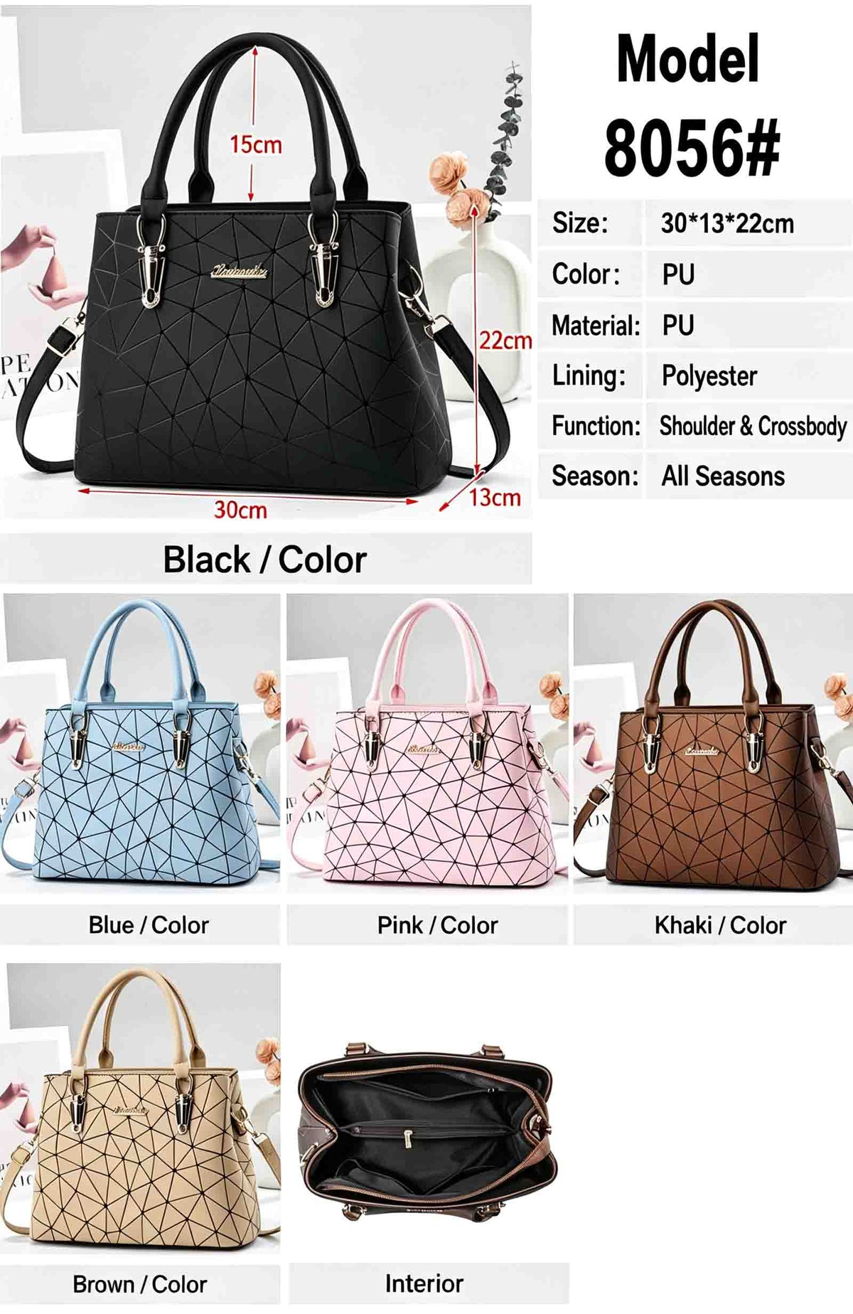 Fashion Women Structured Tote Bag, Geometric Line Printed Top Handle Handbag, Multi Way Carry Purse for All Seasons