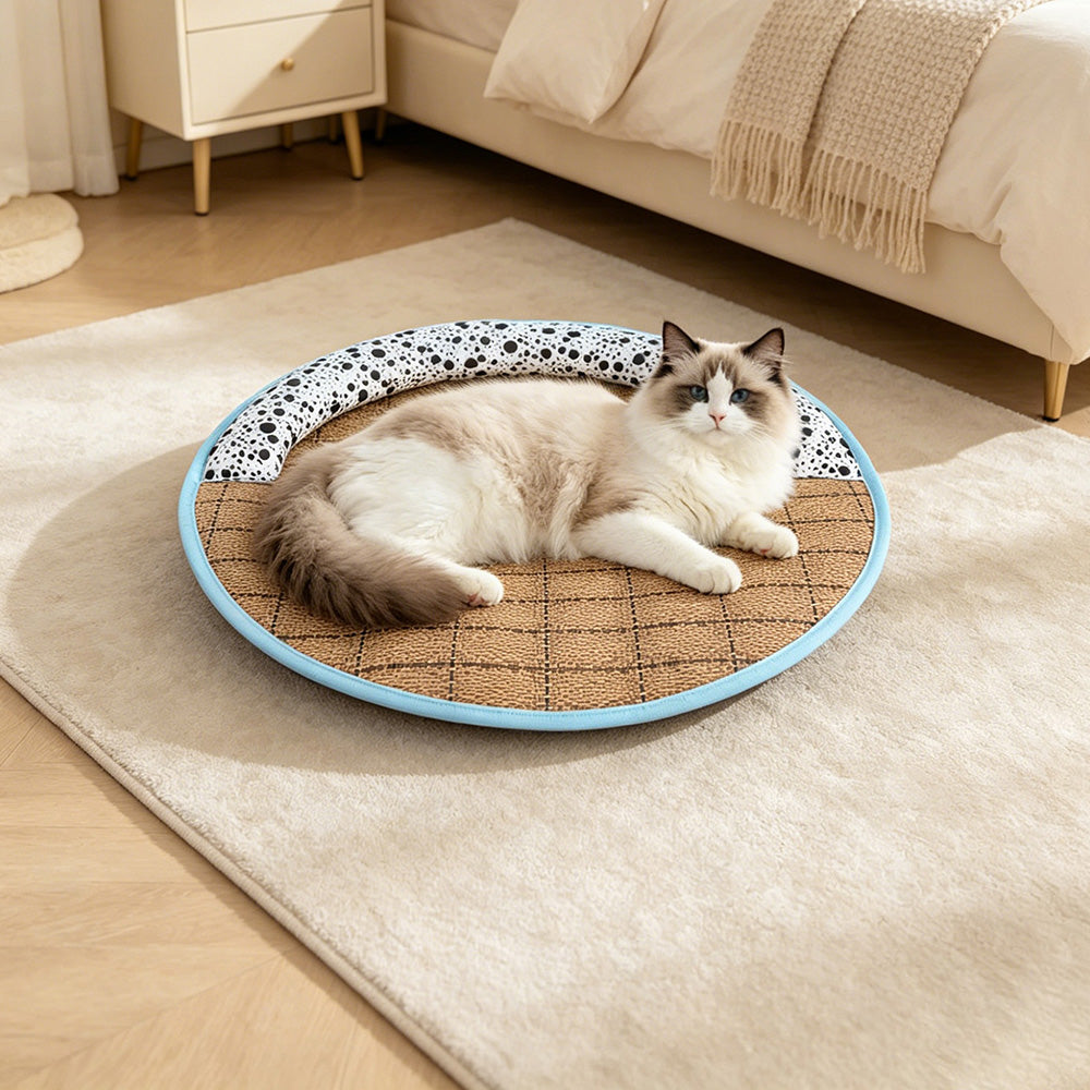 Round Pet Cooling Mat for Cats and Dogs, Summer Use