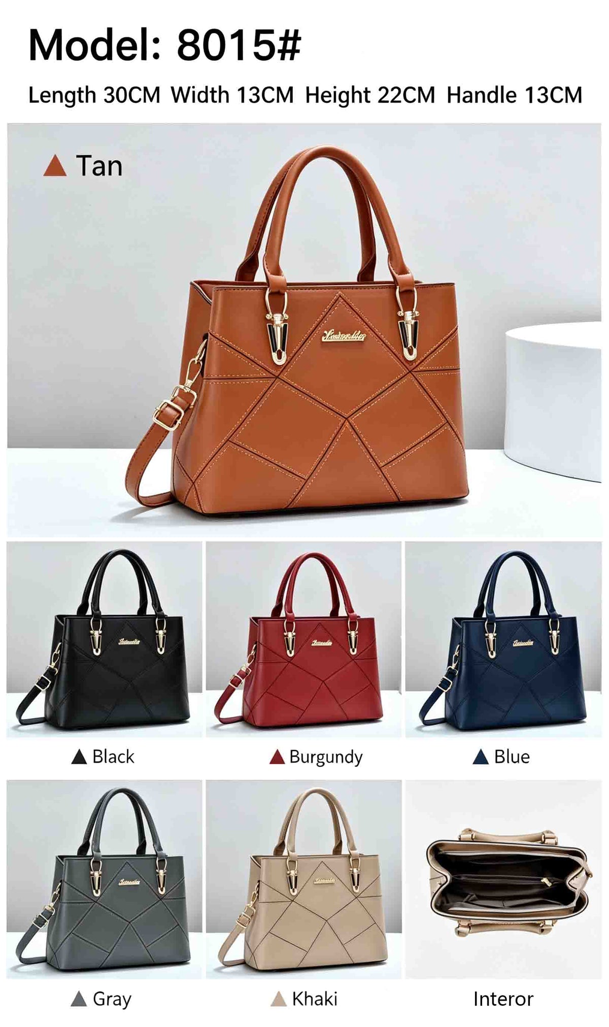 Elegant Ladies Handbags Geometric Patchwork Stitching Satchel Tote Bag Large Capacity Women Shoulder Crossbody Purse With Detachable Shoulder Strap For Office Daily Use
