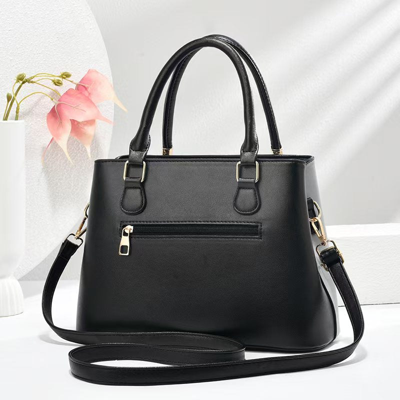 Women's fashionable, casual, versatile, large-capacity color-blocked bag; a great gift for mom or friends; shoulder/crossbody/handbag.