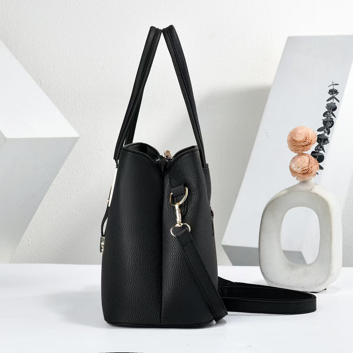 New Arrival Women PU Leather Top Handle Satchel Handbag, Large Capacity Multi-Pocket Crossbody Shoulder Purse, Elegant Ladies Work Tote Bag, 7 Colors
