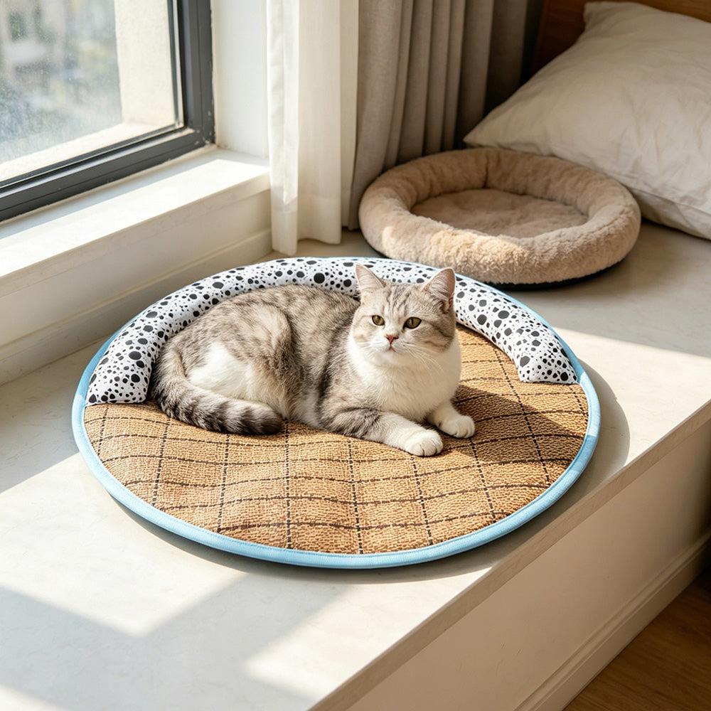 Round Pet Cooling Mat for Cats and Dogs, Summer Use