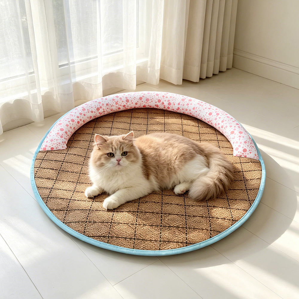 Round Pet Cooling Mat for Cats and Dogs, Summer Use