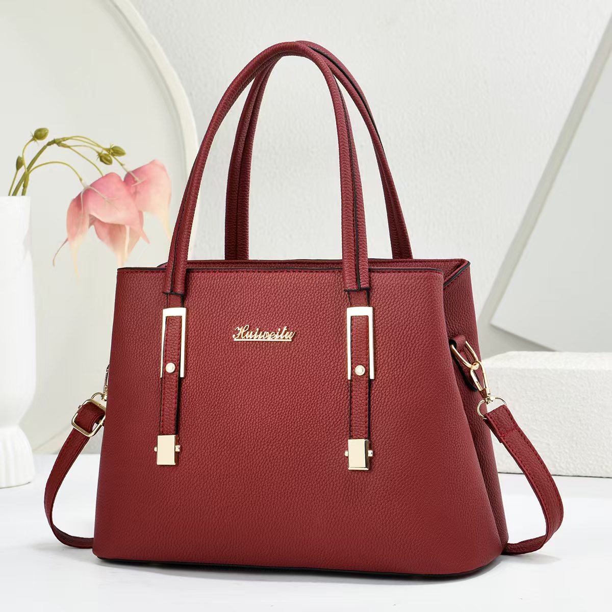 New Arrival Women PU Leather Top Handle Satchel Handbag, Large Capacity Multi-Pocket Crossbody Shoulder Purse, Elegant Ladies Work Tote Bag, 7 Colors